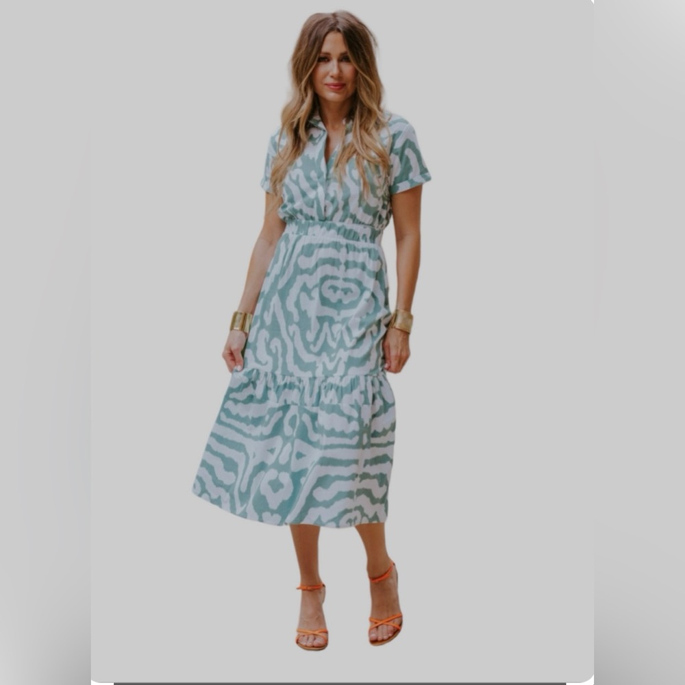 Sheridan French Gwyneth Dress in Teal Tiger